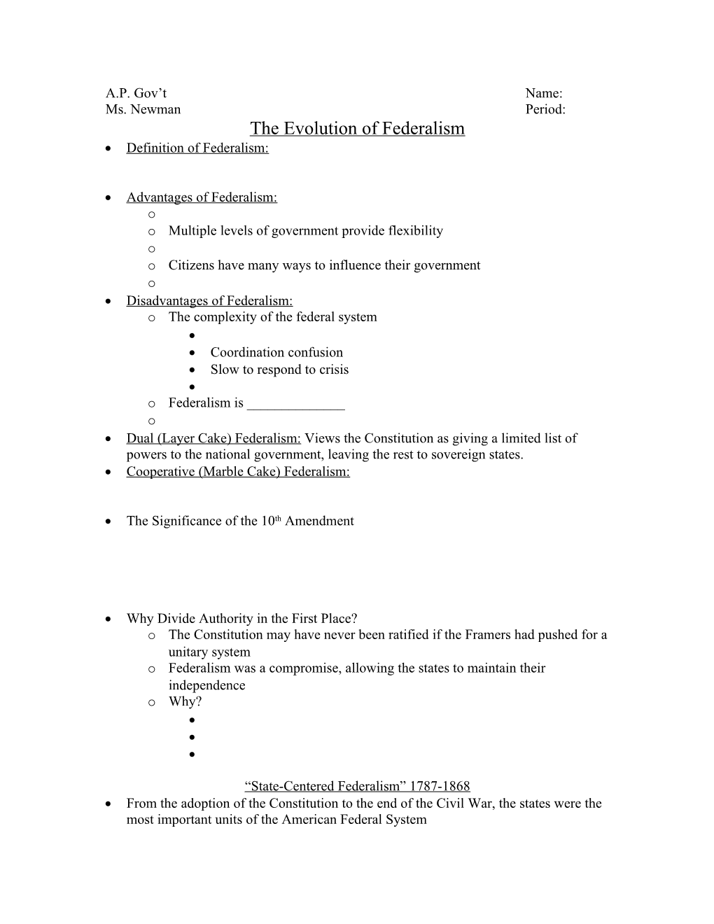 The Evolution of Federalism