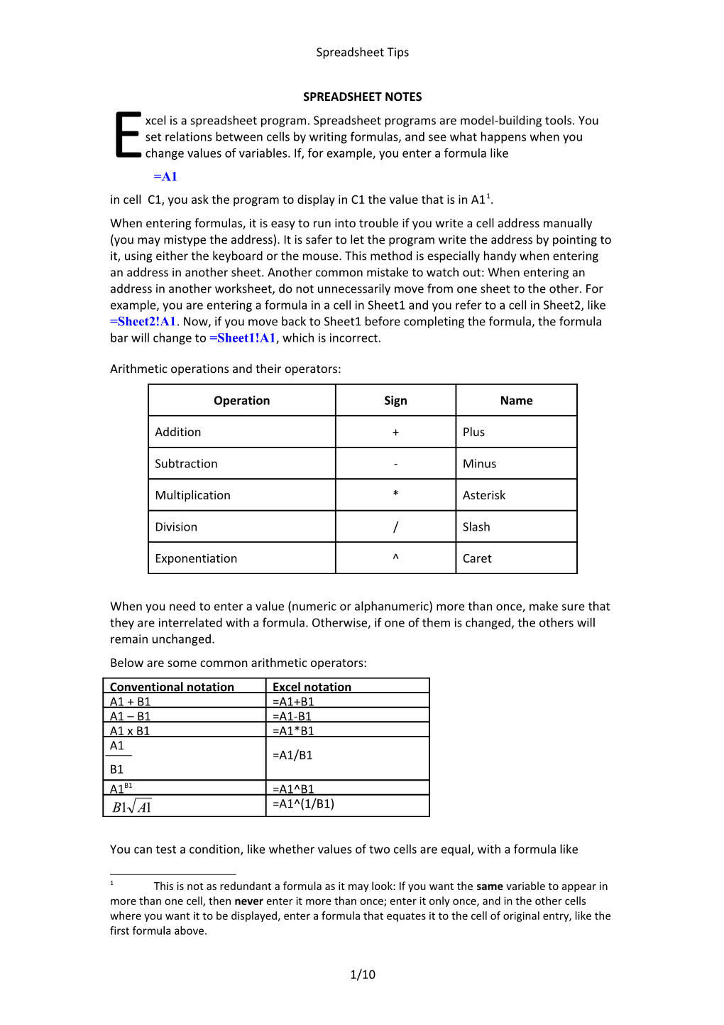 Excel Is a Spreadsheet Program