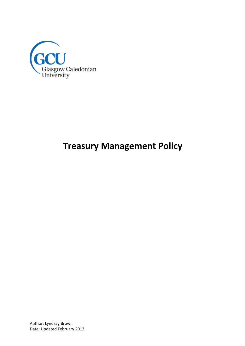 Treasury Management Policy Contents