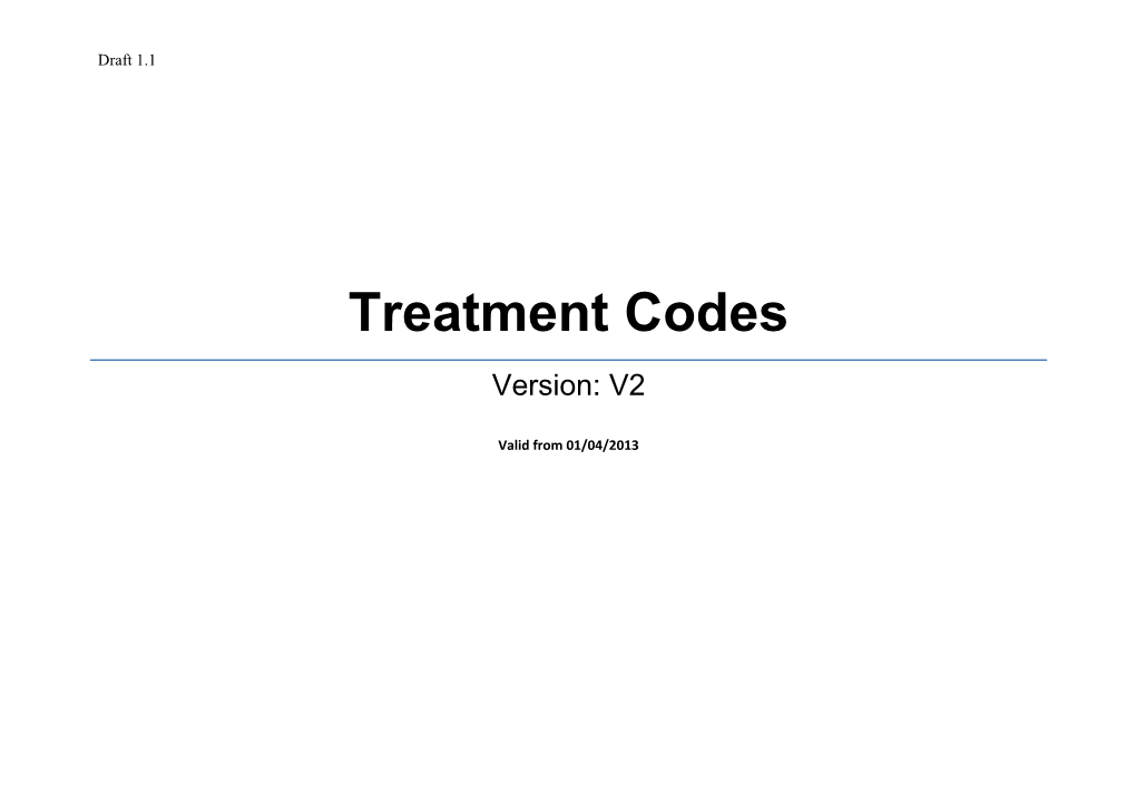 Treatment Codes SDR