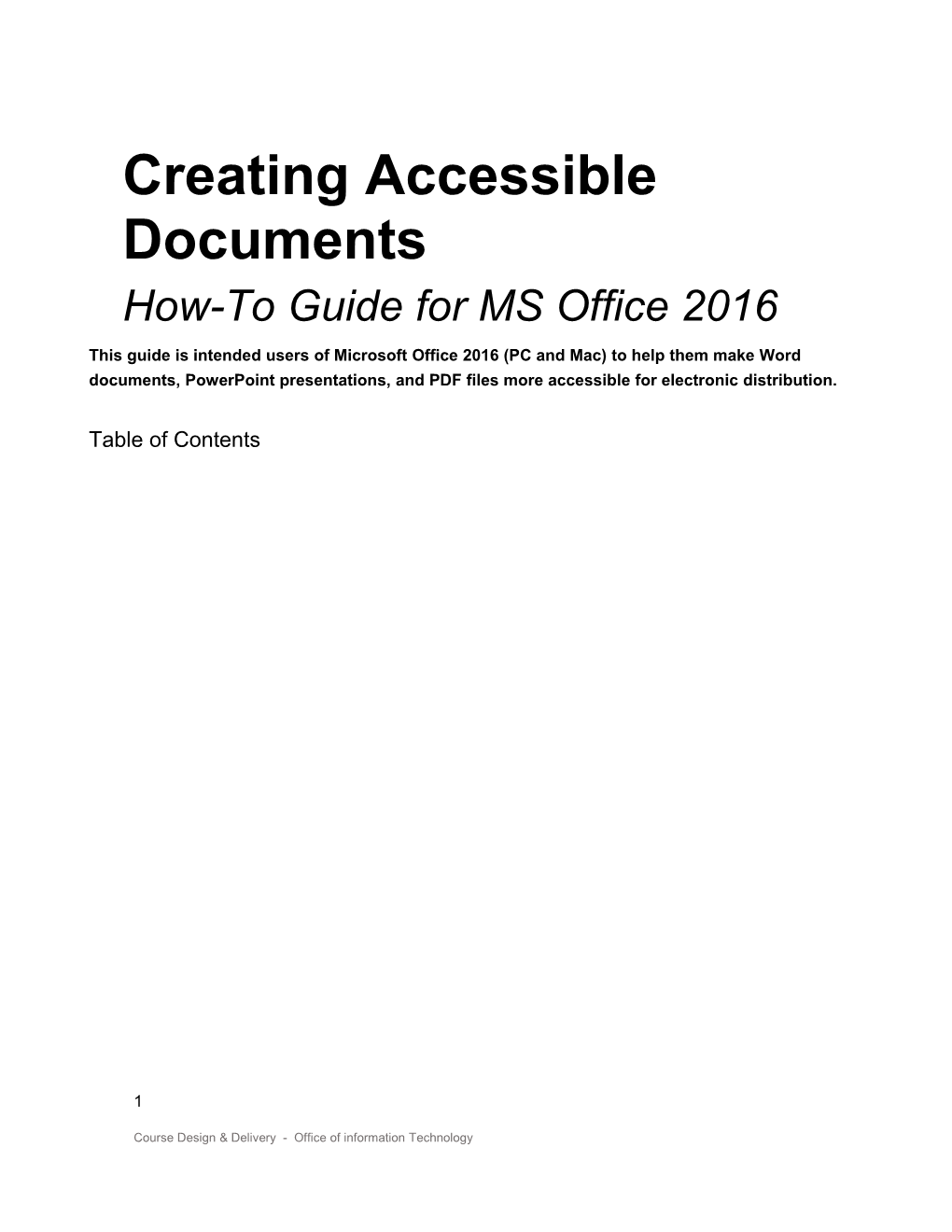 Creating Accessible Documents