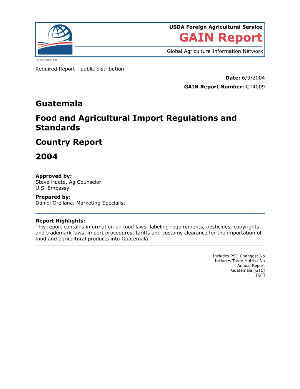 Food and Agricultural Import Regulations and Standards s19