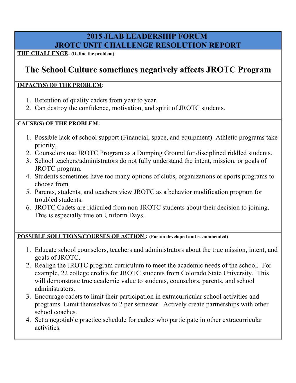 APS JROTC Retired Instructors Scholarship Nomination Form