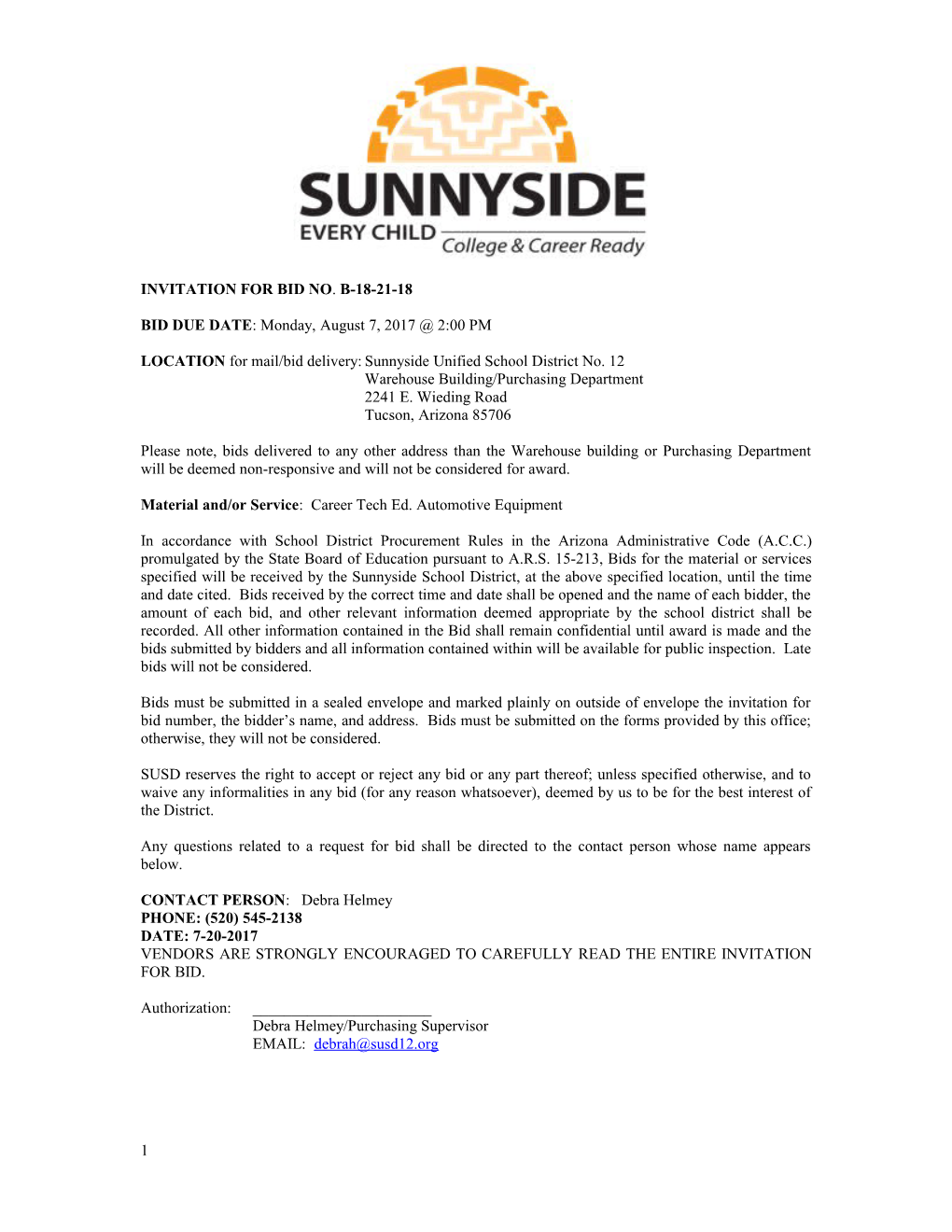 Sunnyside Unified School District No s2