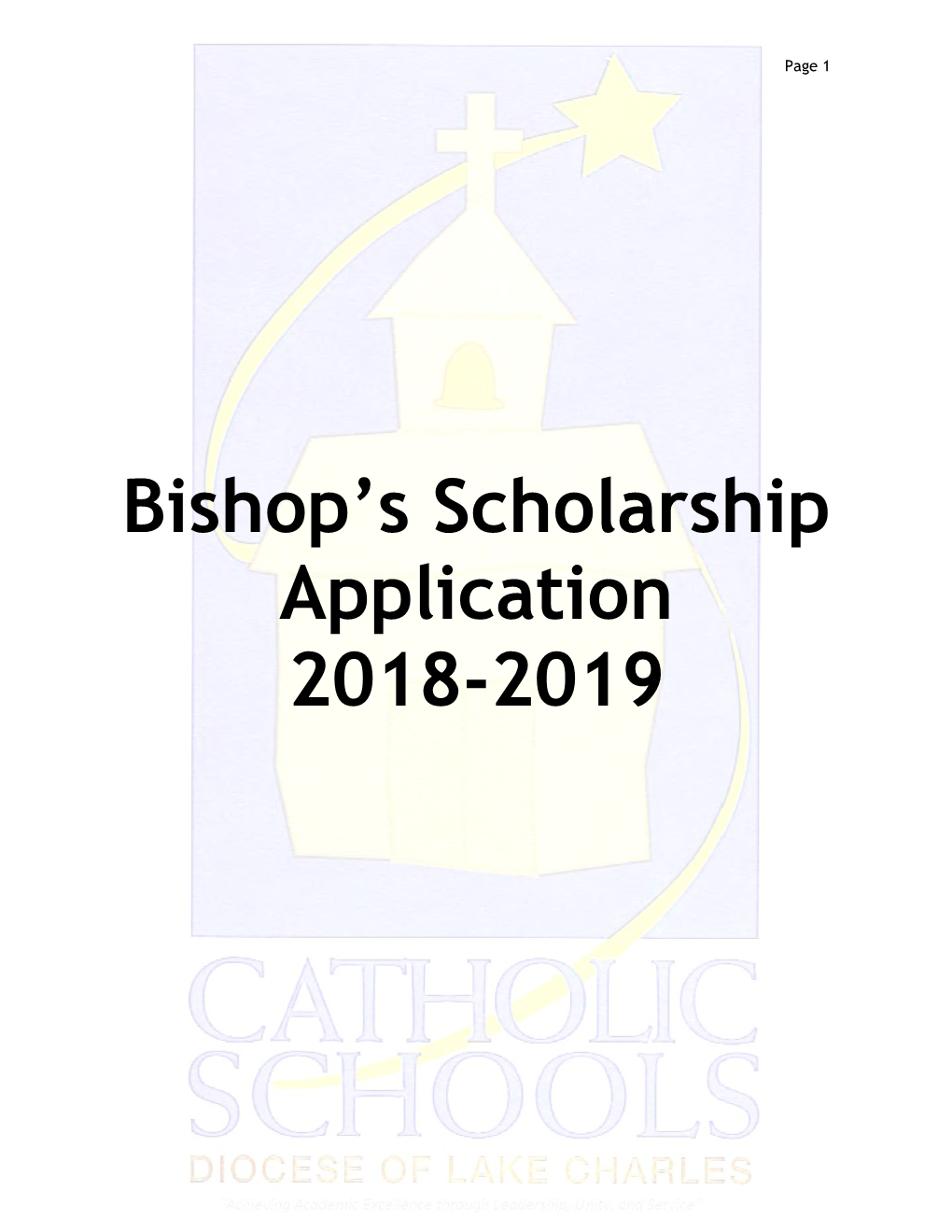 Bishop S Scholarship Application