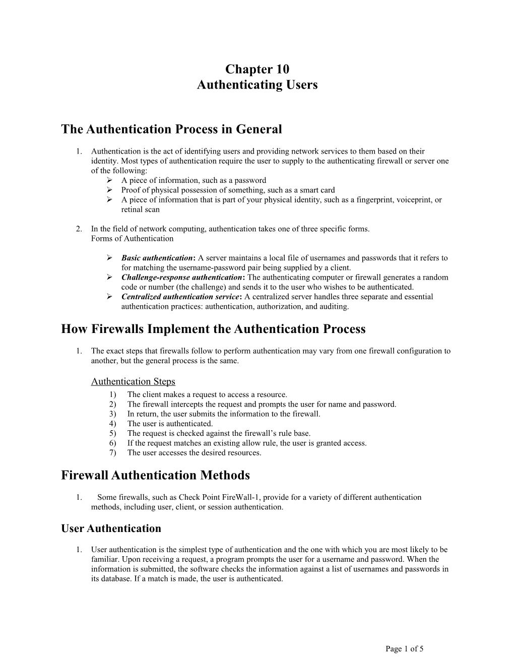 The Authentication Process in General