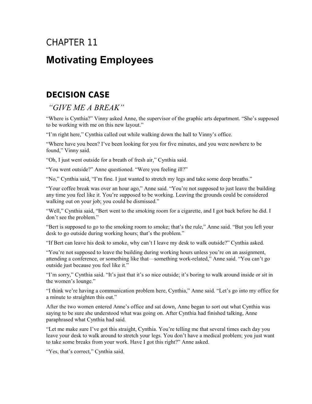 Motivating Employees