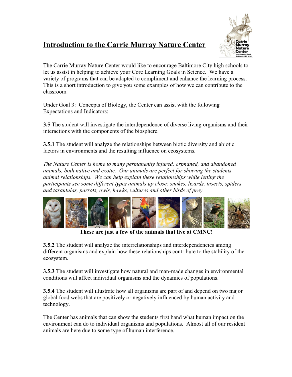 Introduction to the Carrie Murray Nature Center