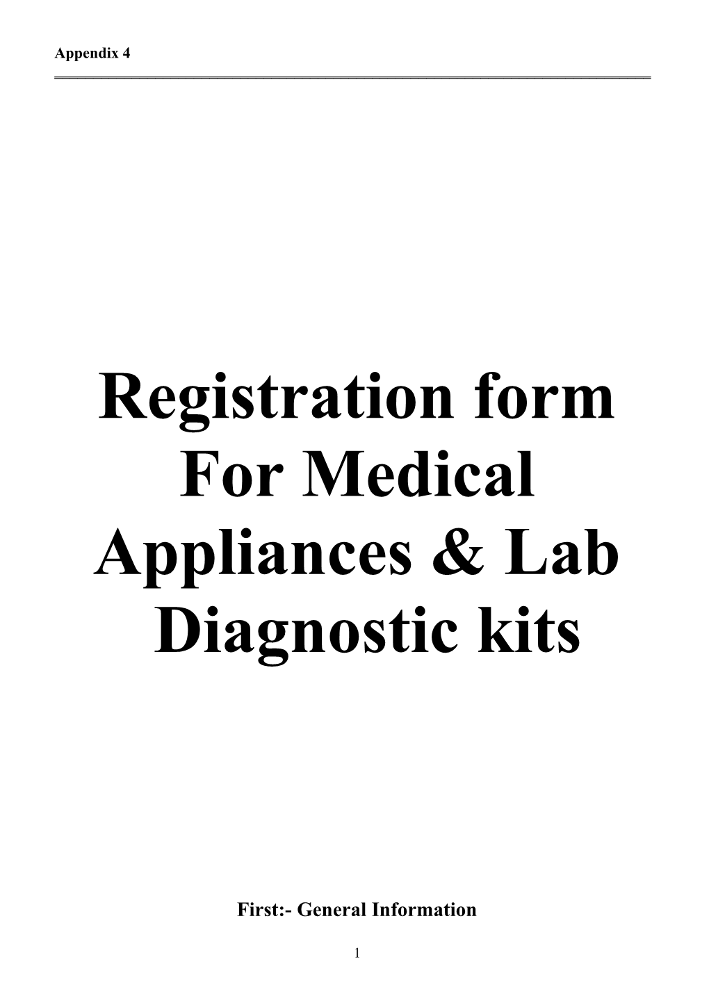 For Medical Appliances & Lab Diagnostic Kits