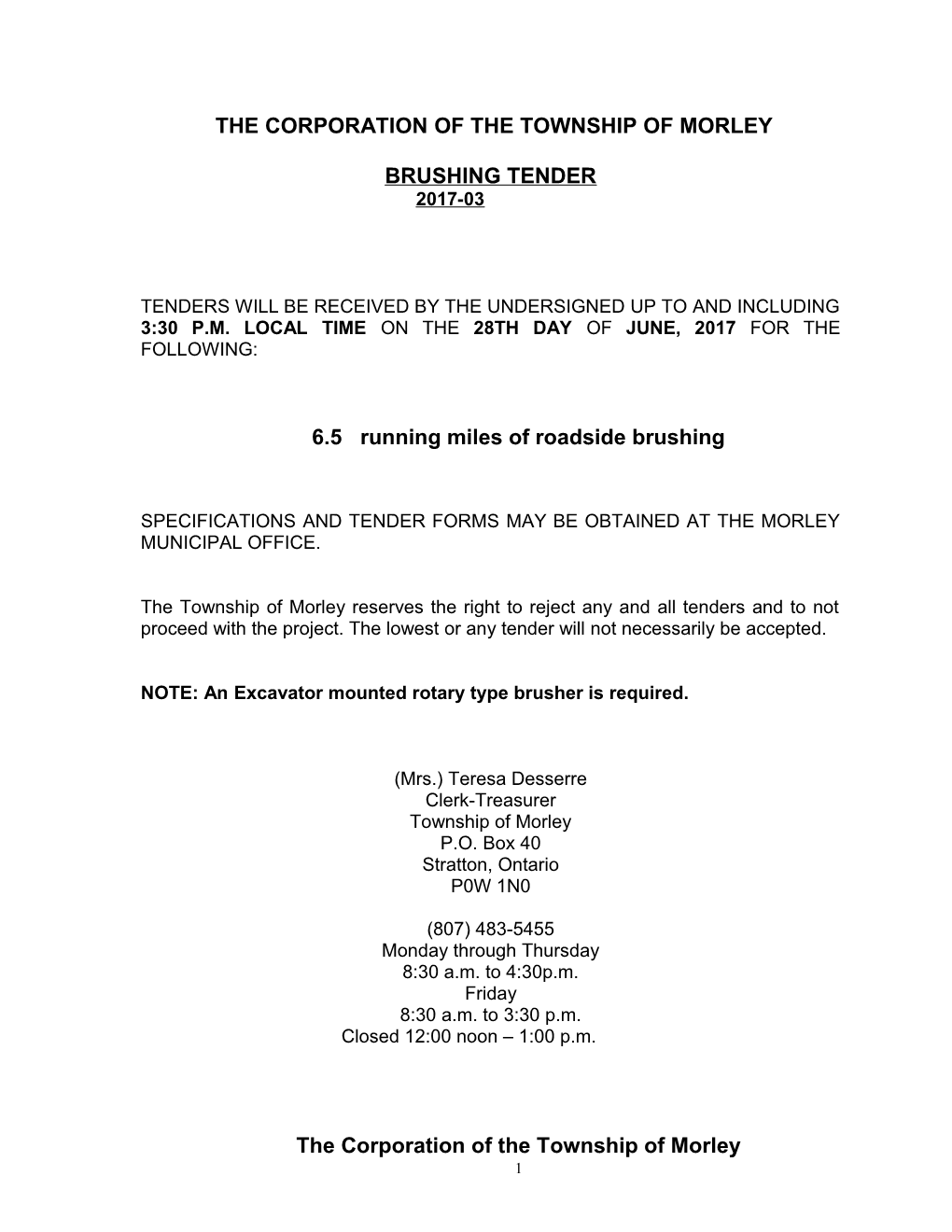 The Corporation of the Township of Morley