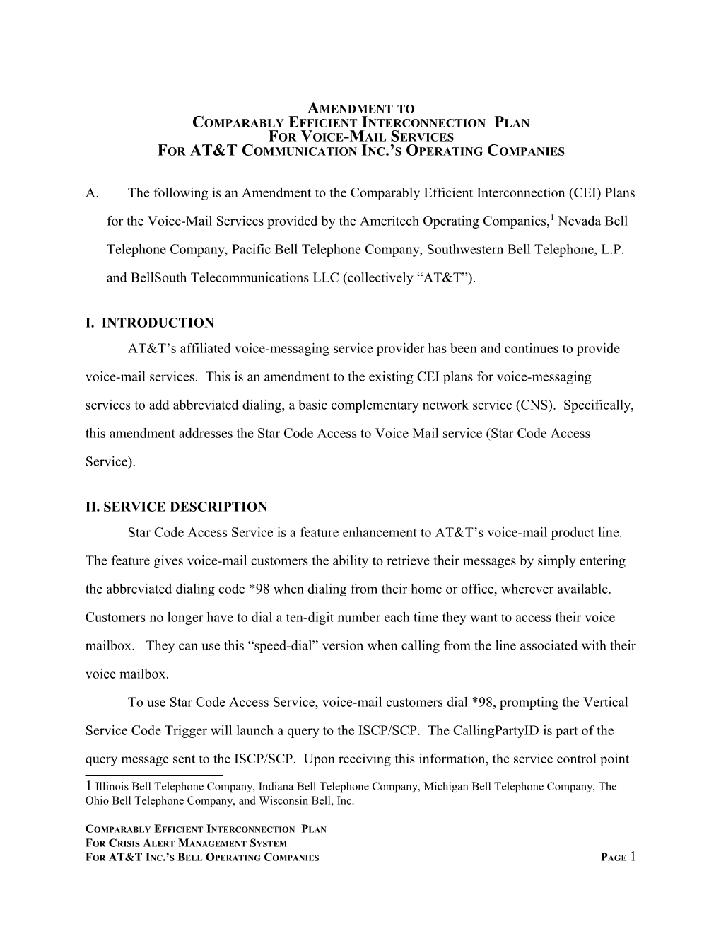 Comparably Efficient Interconnection Plan