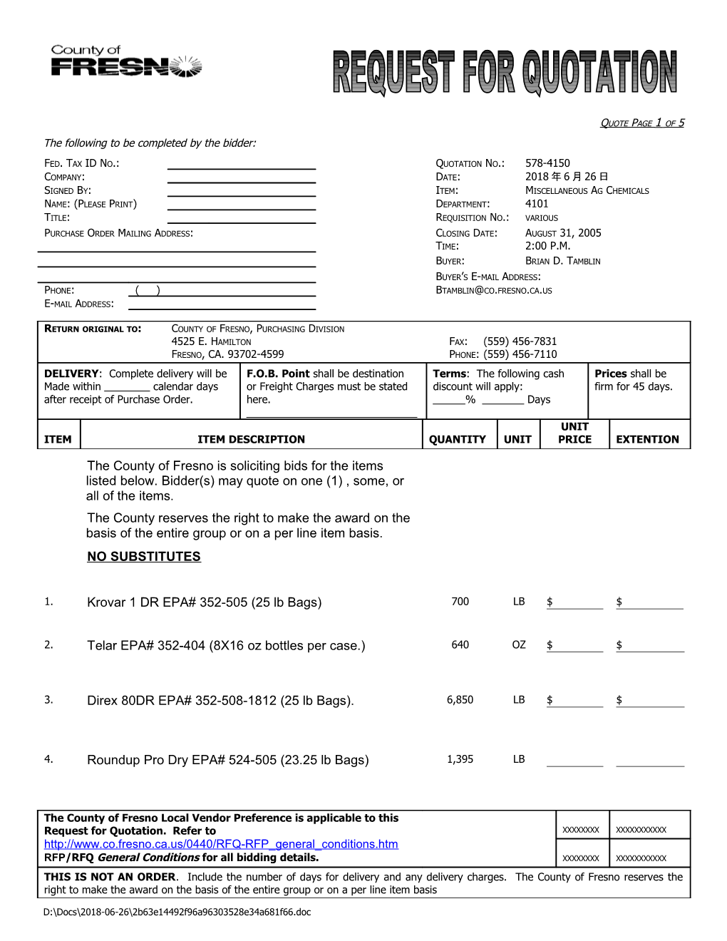 Short Bid Form for Buyers s2