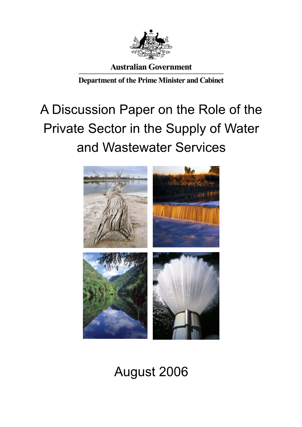 A Discussion Paper on the Role of the Private Sector in the Supply of Water and Wastewater