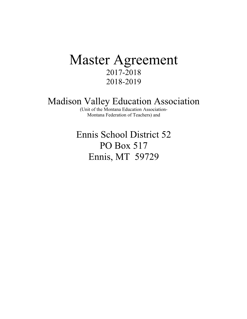 Madison Valley Education Association