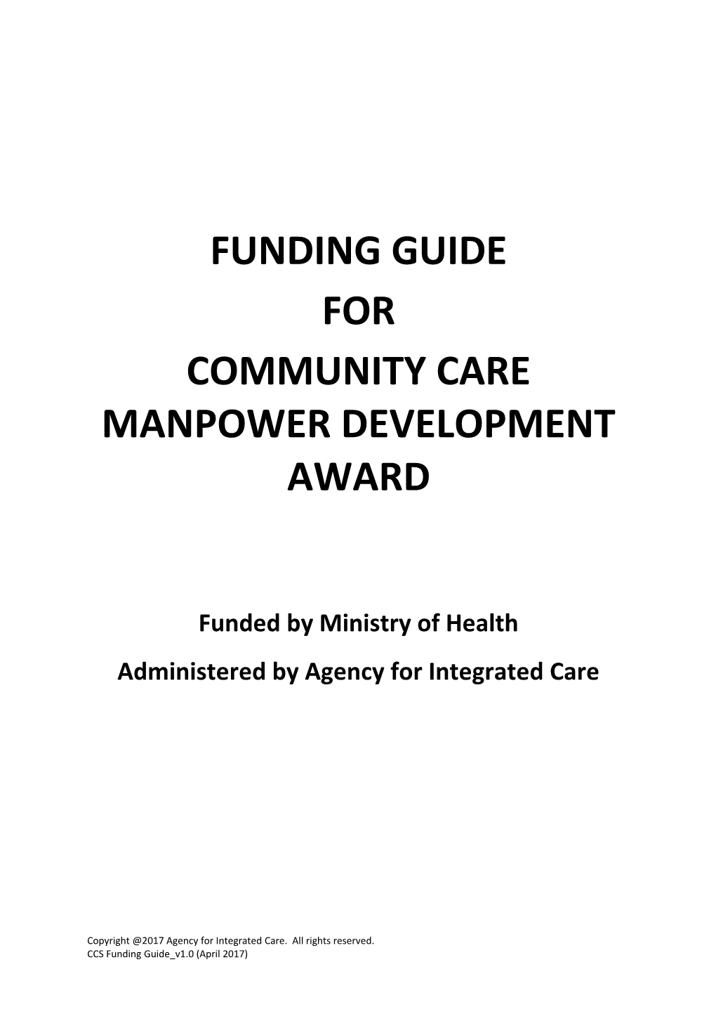 Community Care Manpower Development Award