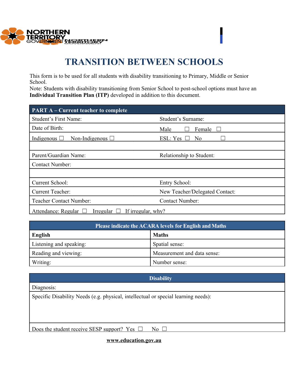 Transition Between Schools