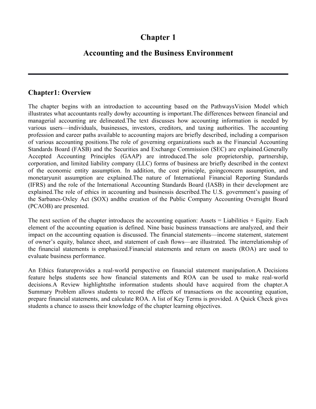 Accounting and the Business Environment