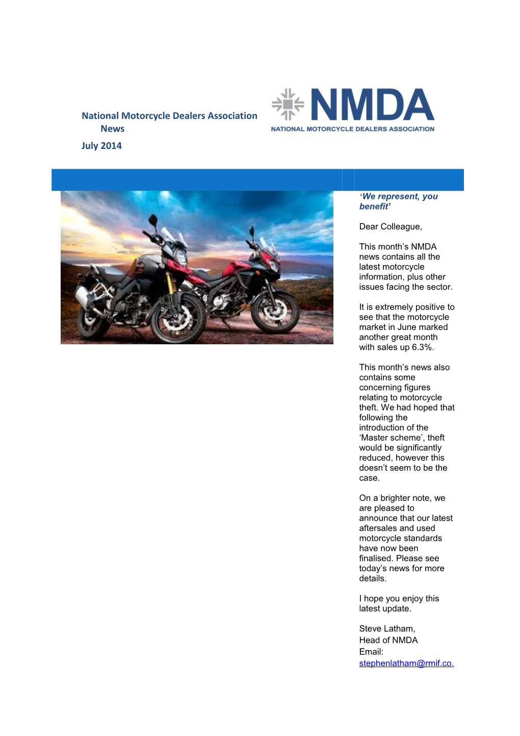 National Motorcycle Dealersassociation News