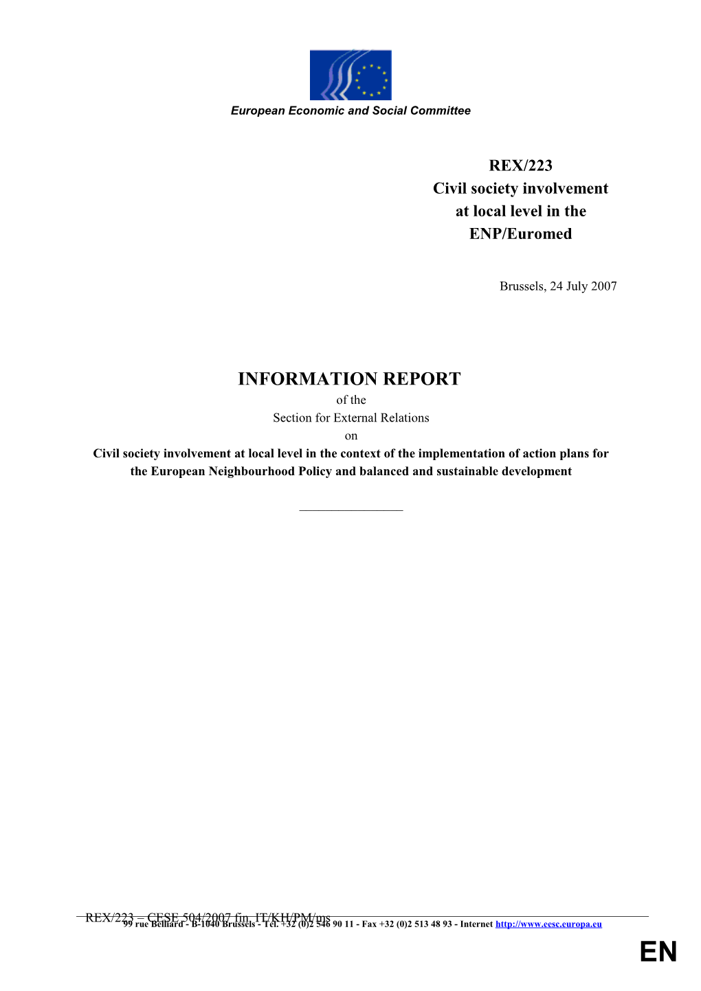 Information Report CES504-2007 FIN RI EN