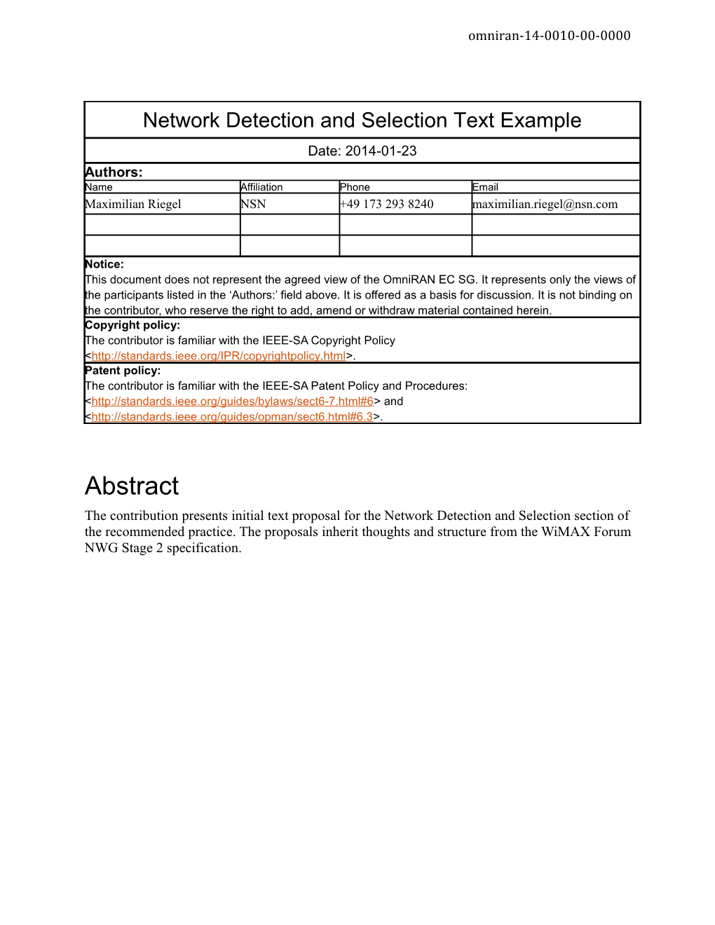 IEEE 802.16 Mentor Document Template s1