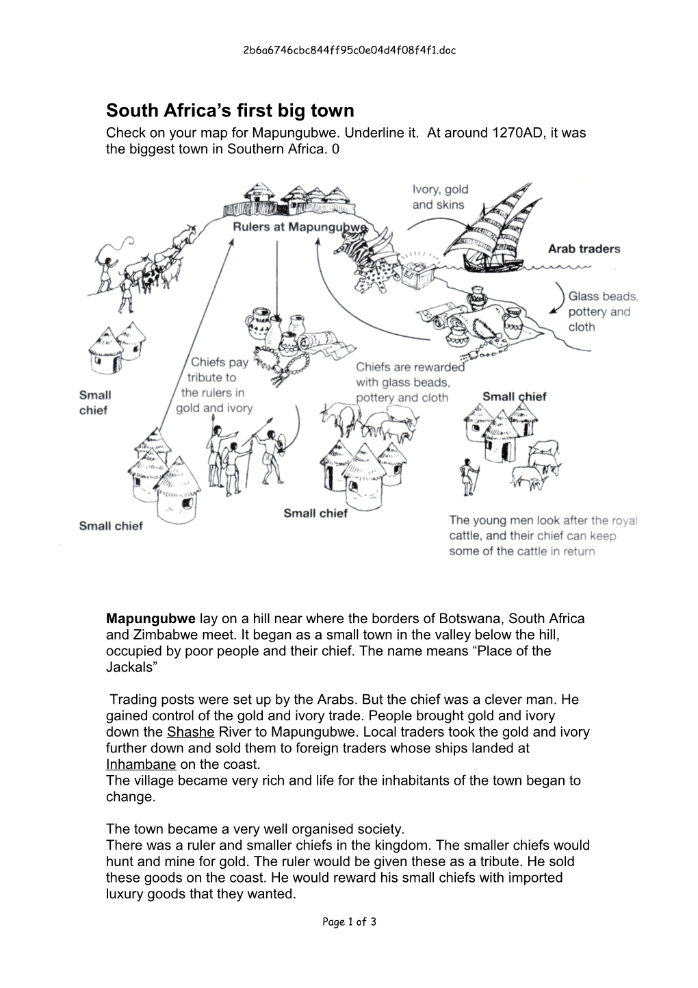 Historical Sources and Mapungubwe: First State in Southern Africa 1220 1300