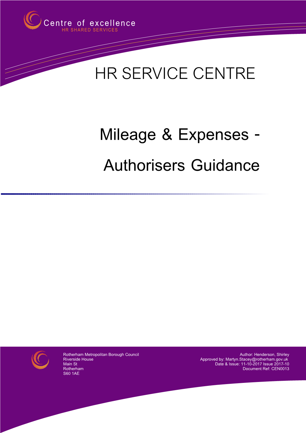 Mileage & Expenses - Authorisers Guidance