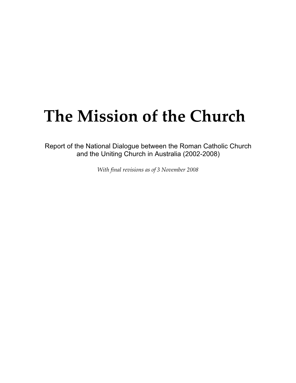 The Mission of the Church