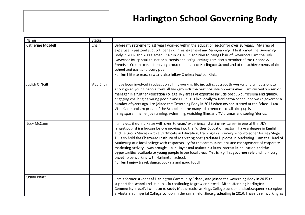 Harlington School Governing Body