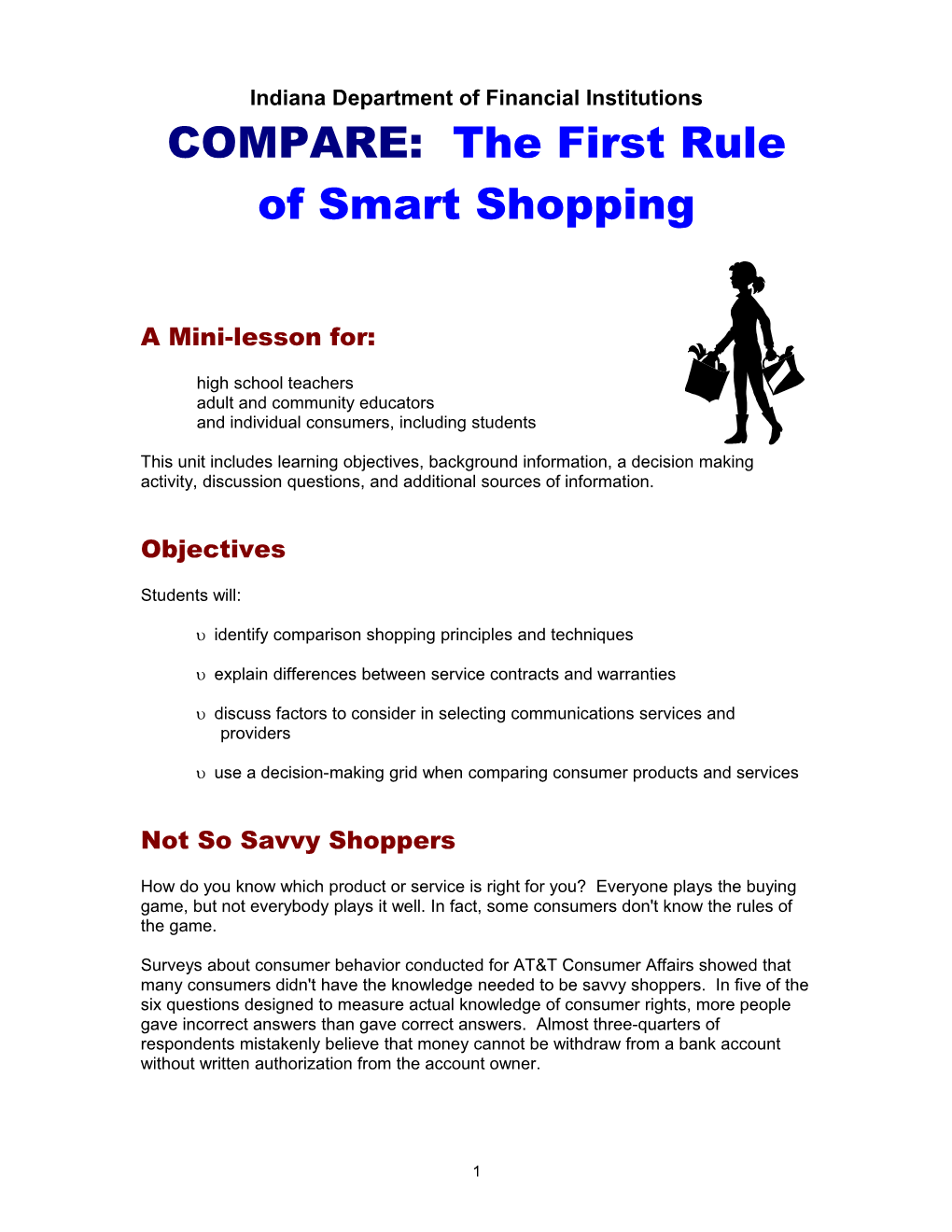 COMPARE: the First Rule of Smart Shopping