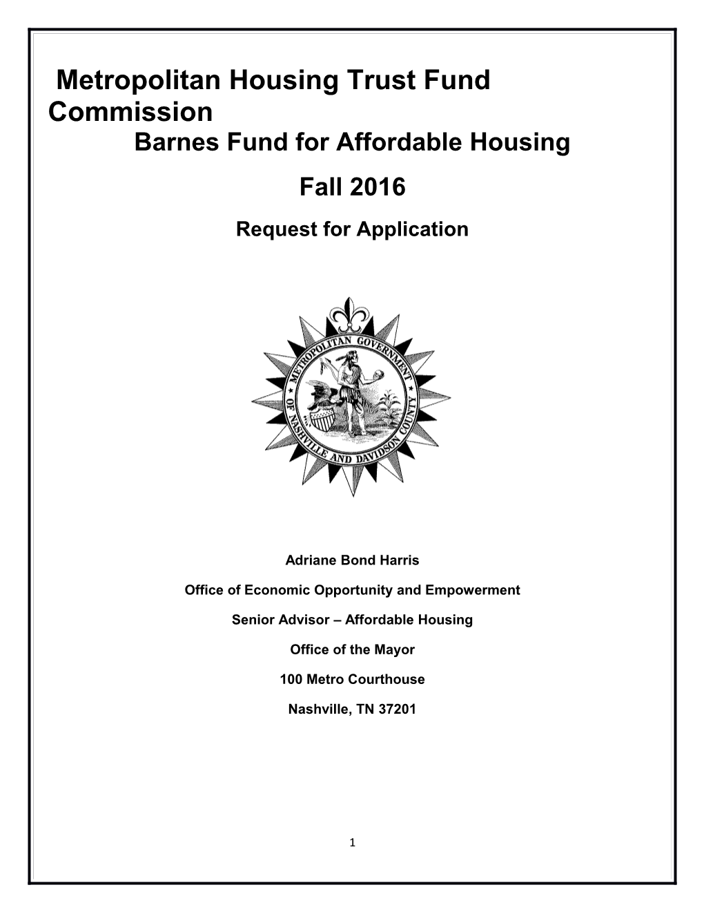 Metropolitan Housing Trust Fund Commission