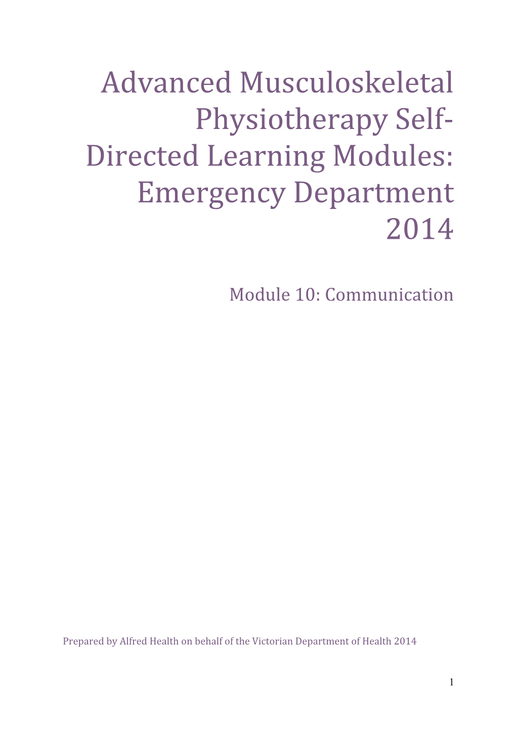 Advanced Musculoskeletal Physiotherapy Self