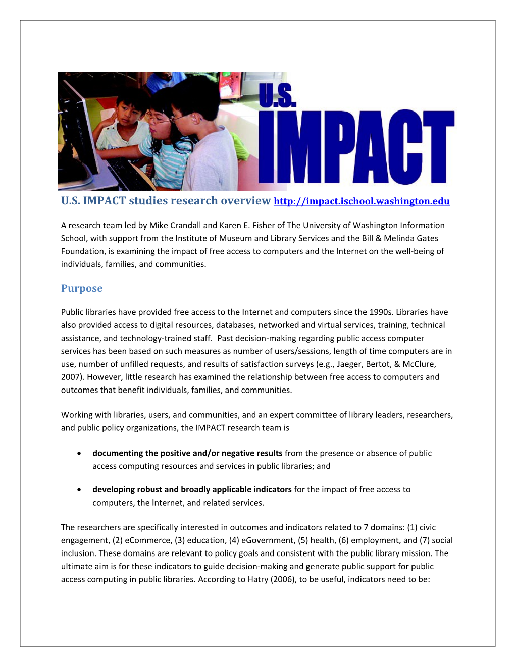 U.S. Impactstudies Research Overview