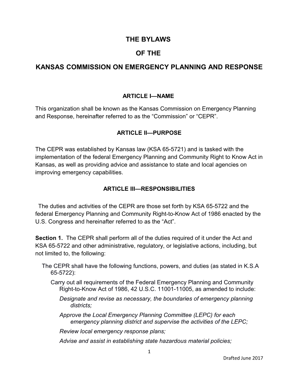 Kansas Commission on Emergency Planning and Response