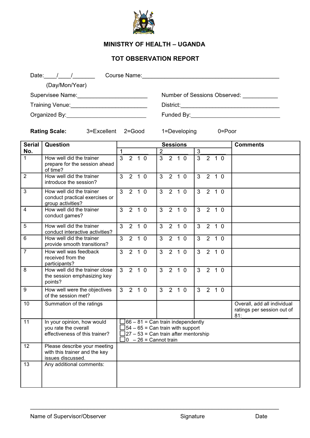 Supervisor S Name Supervisee Name Date