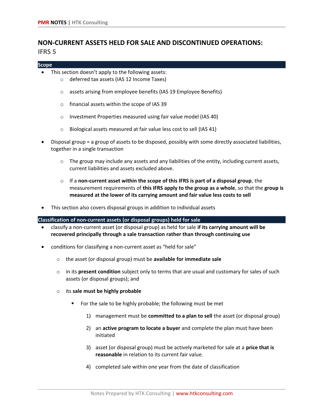 PMR NOTES HTK Consulting