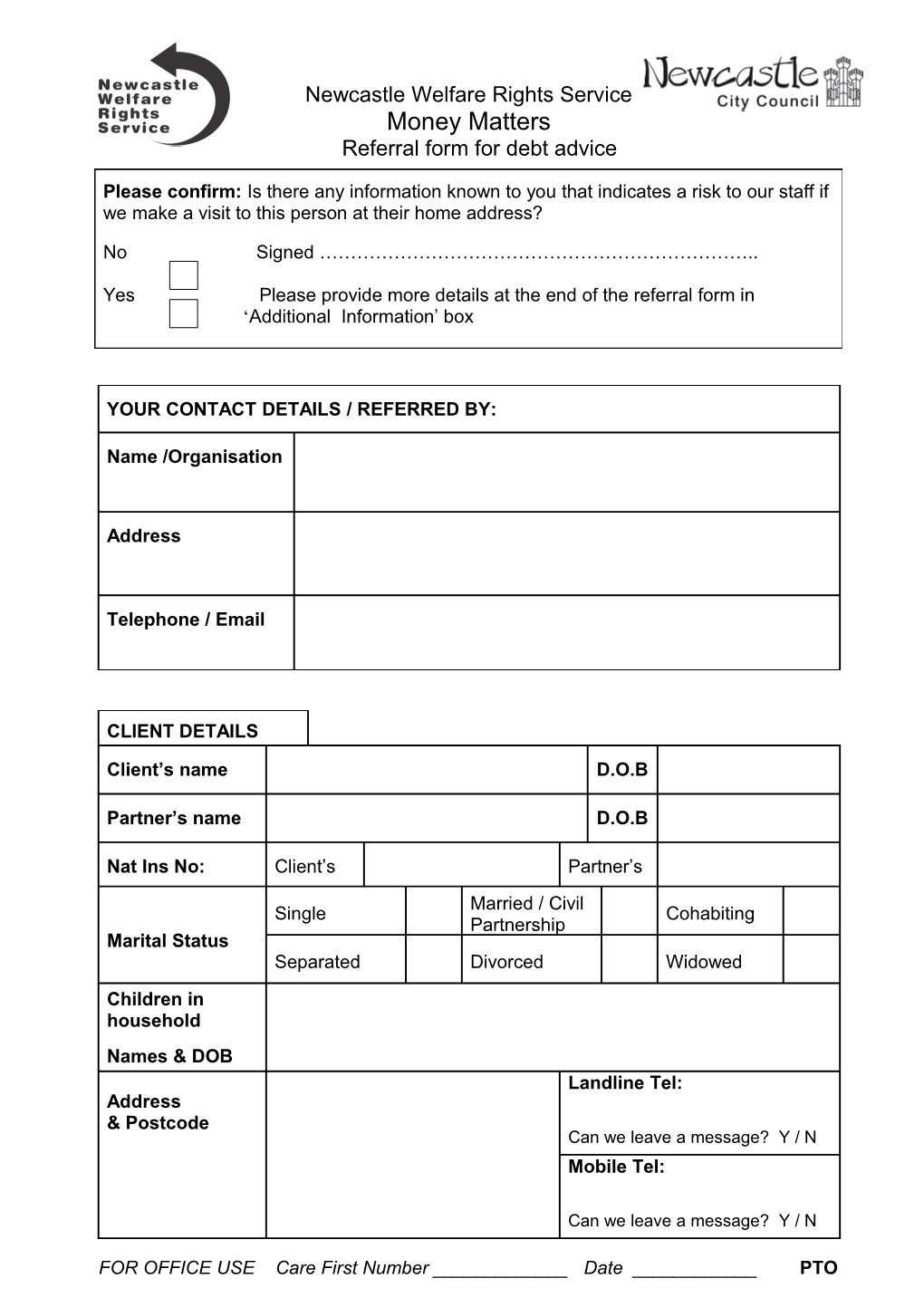 Money Matters Newcastle Welfare Rights Service