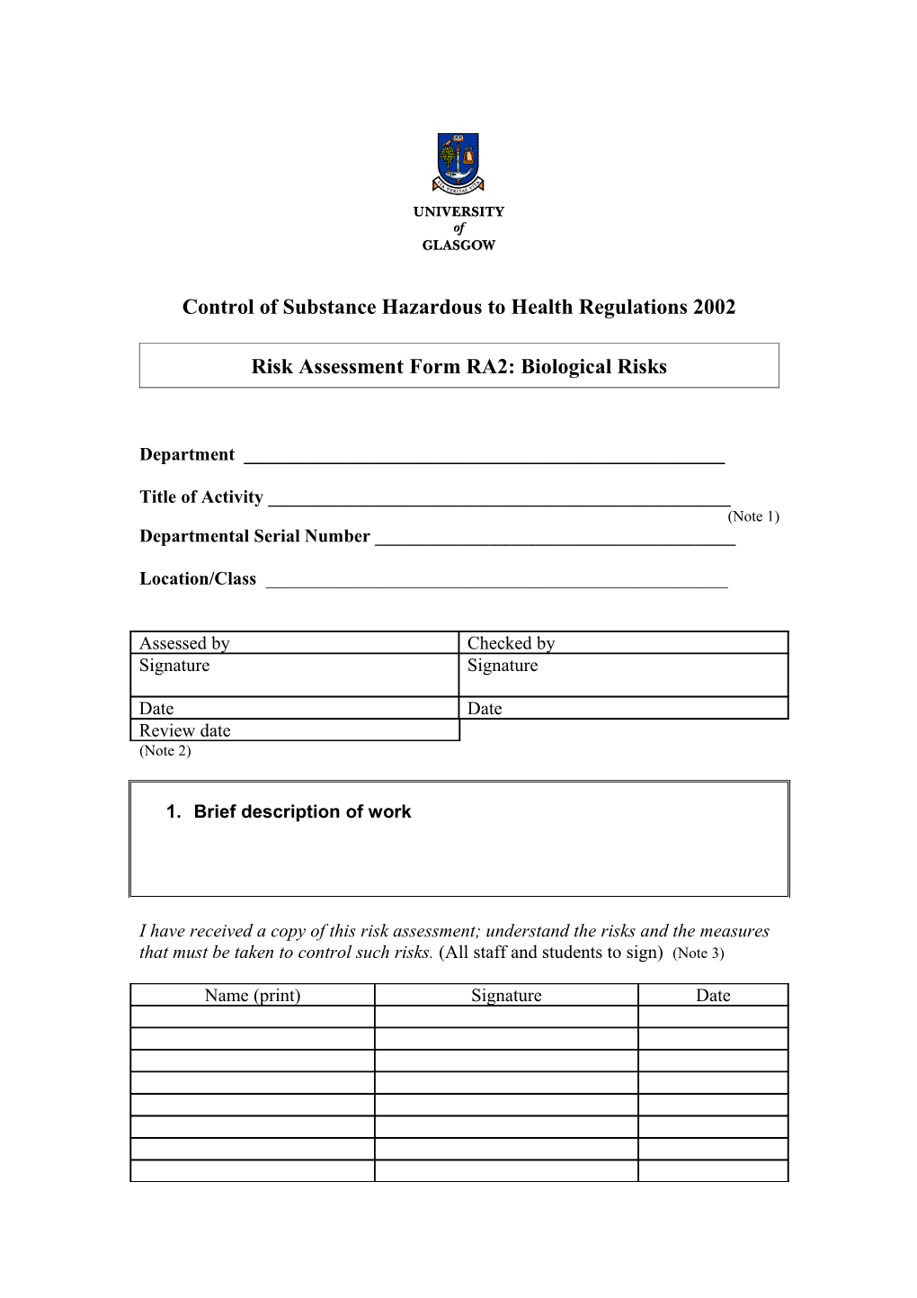 Control of Substance Hazardous to Health Regulations 2002