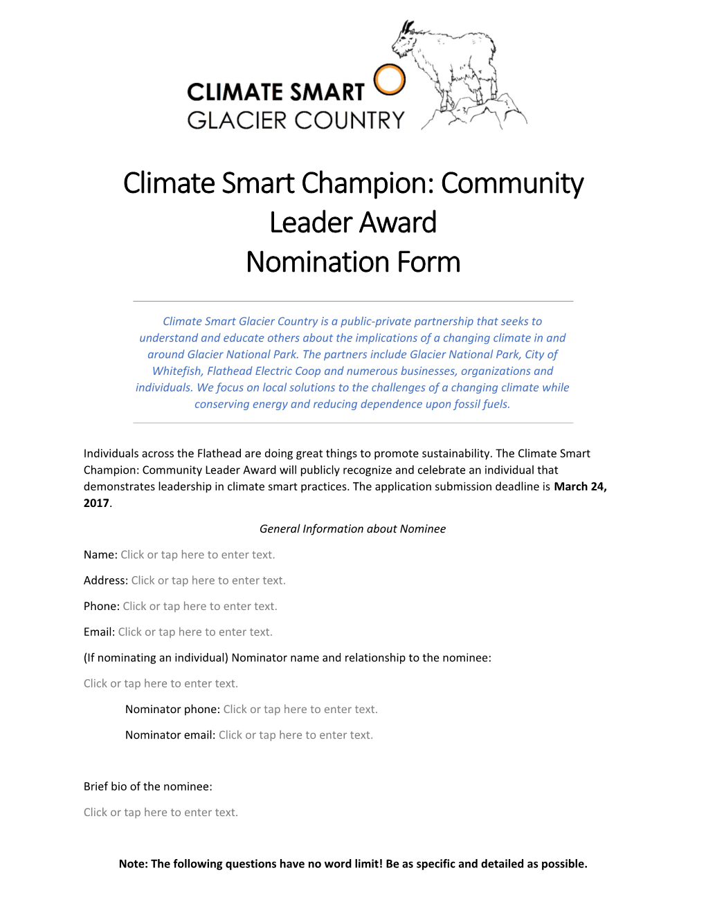 Climate Smart Champion: Community Leader Award
