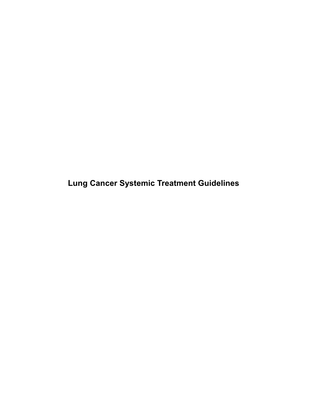 Chemotherapy Protocols for NSCLC