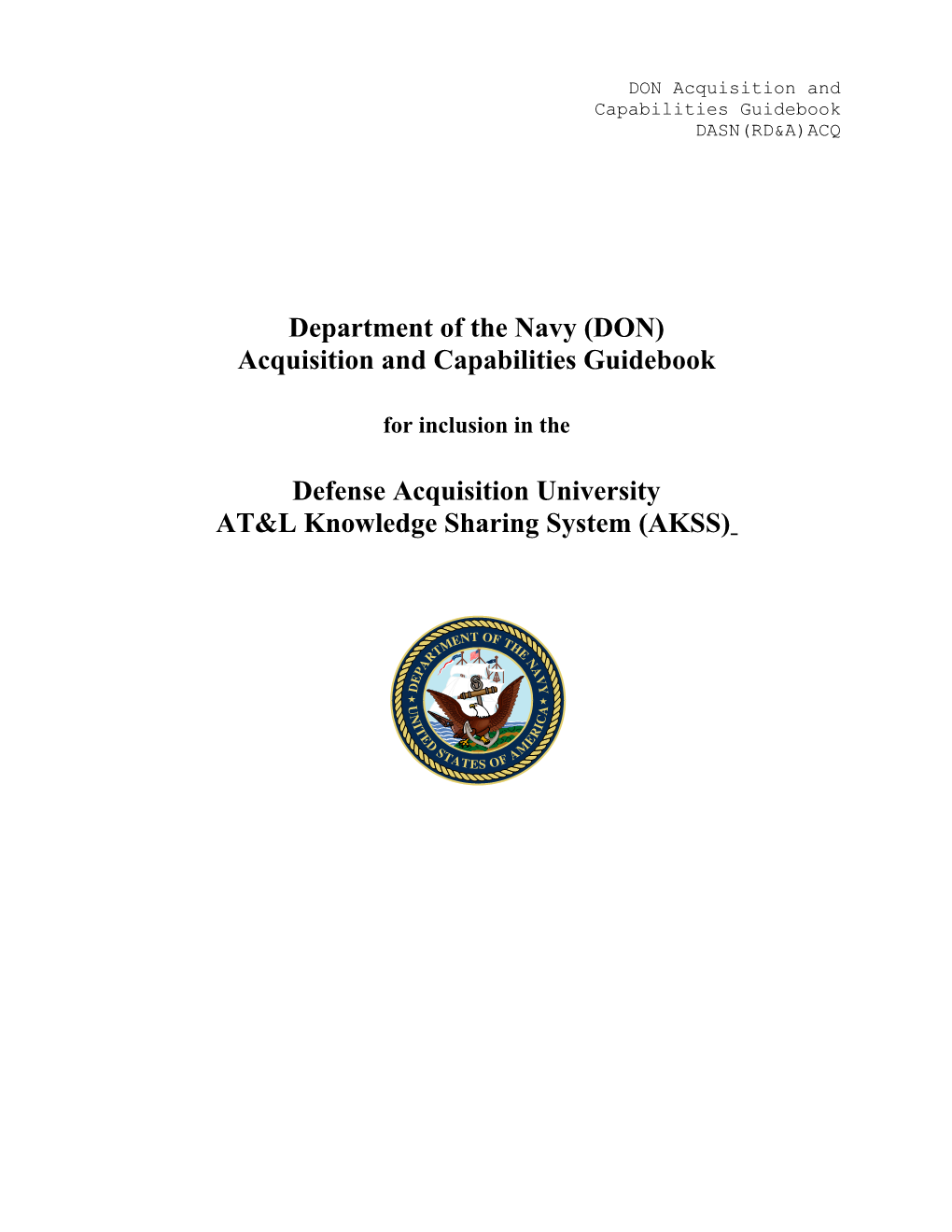 DON Acquisition and Capabilities Guidebook