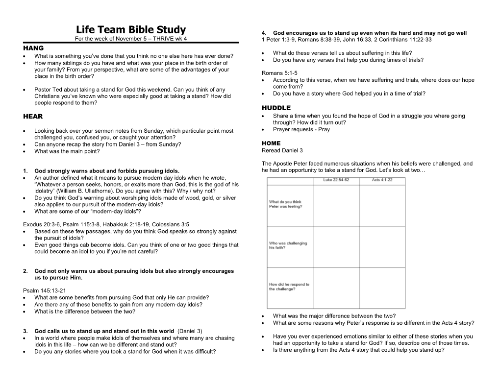 Digging Deeper - Life Teams Lesson - Wk of Sept 29