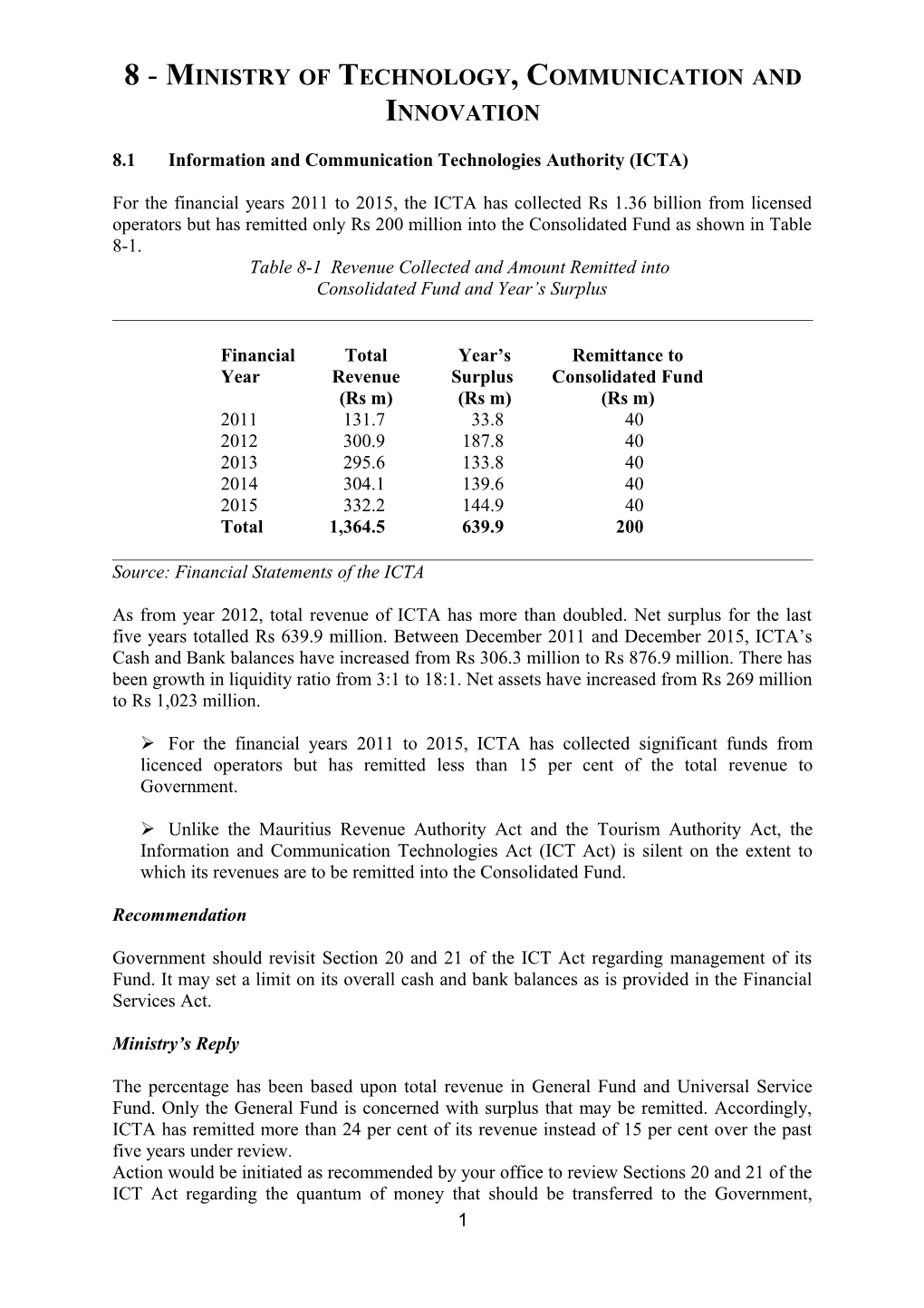 8.1Information and Communication Technologies Authority (ICTA)