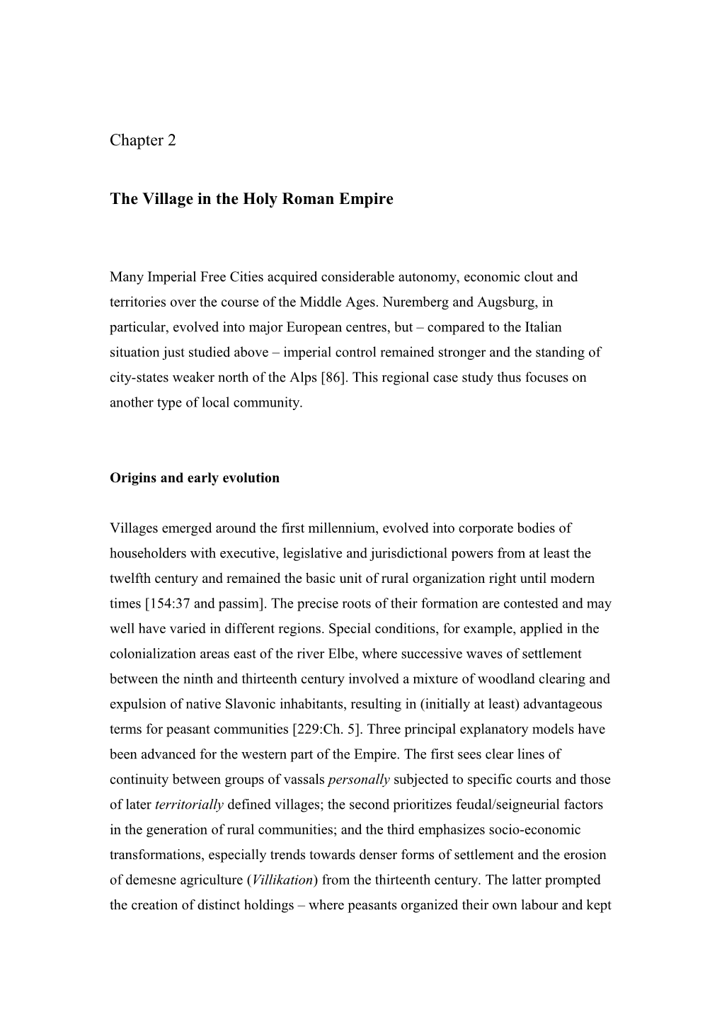 The Village in the Holy Roman Empire