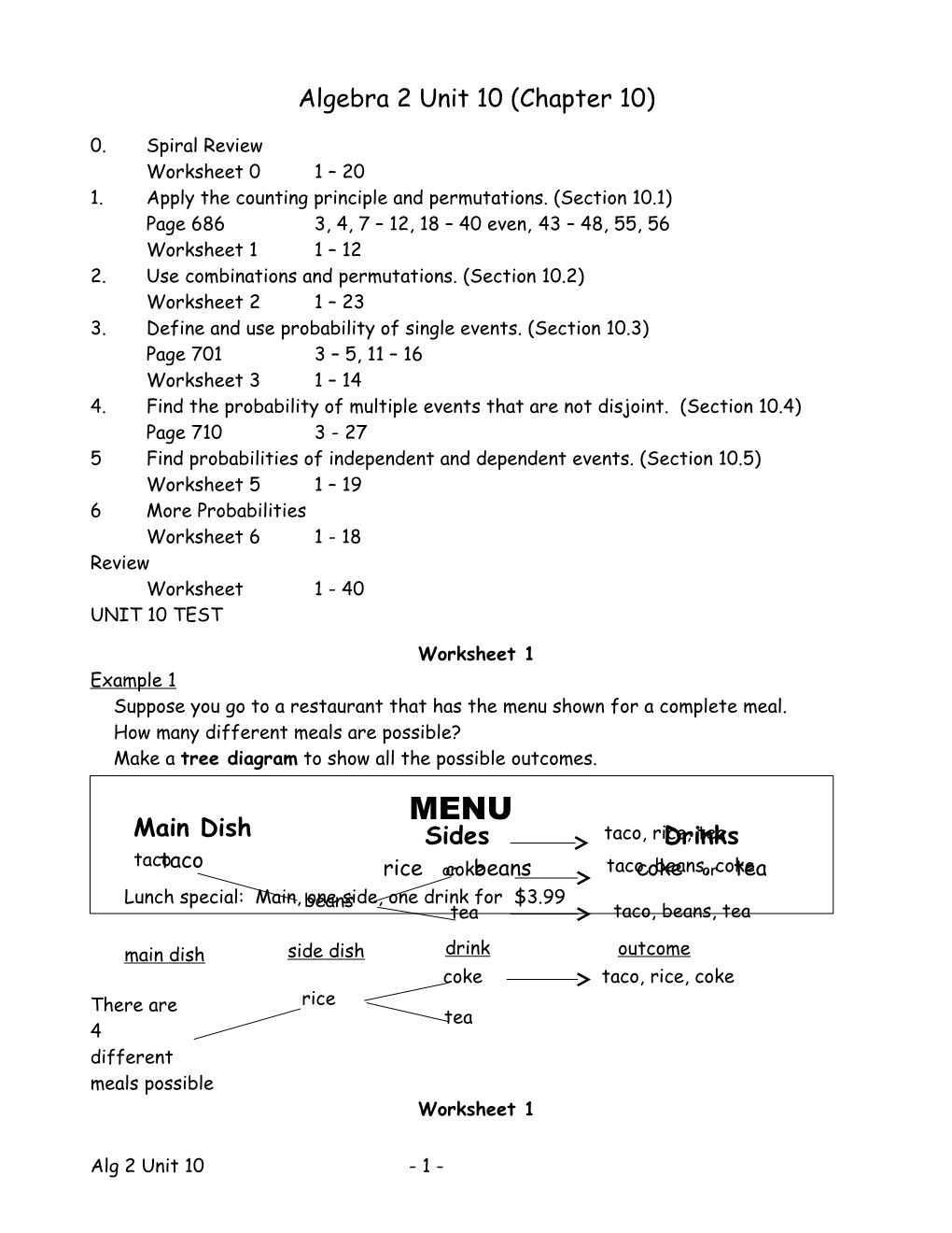 Algebra 2 Unit 9 (Chapter 10)