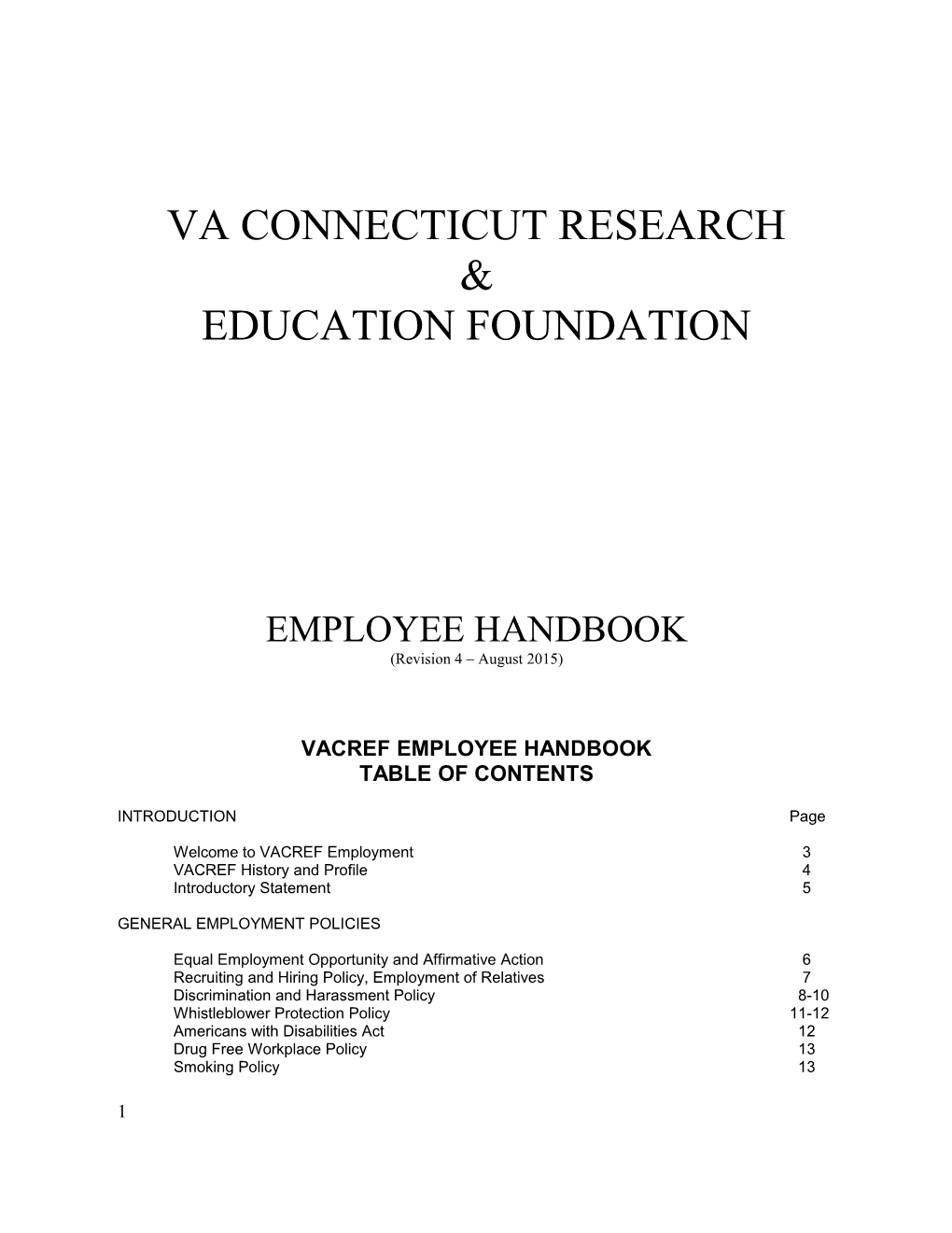 Va Connecticut Research