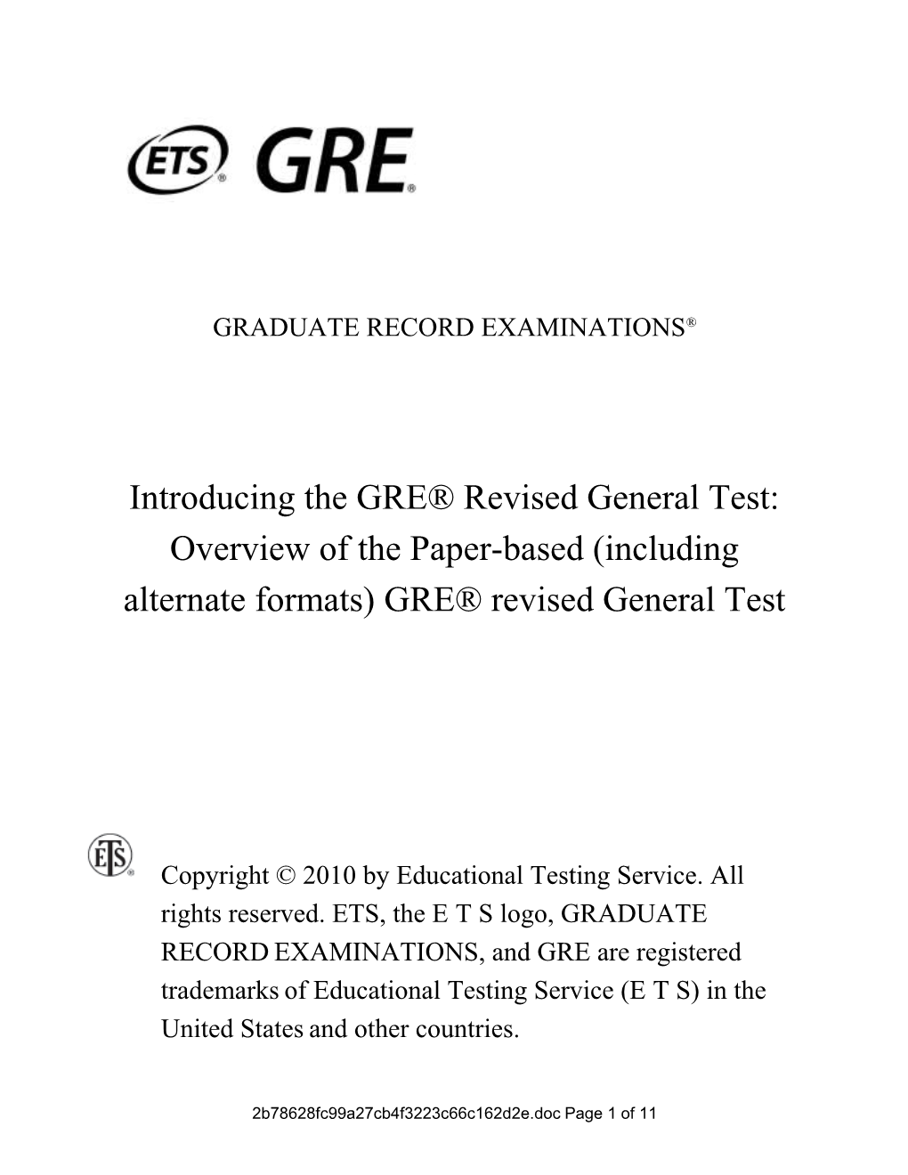 Introducing the GRE Revised General Test