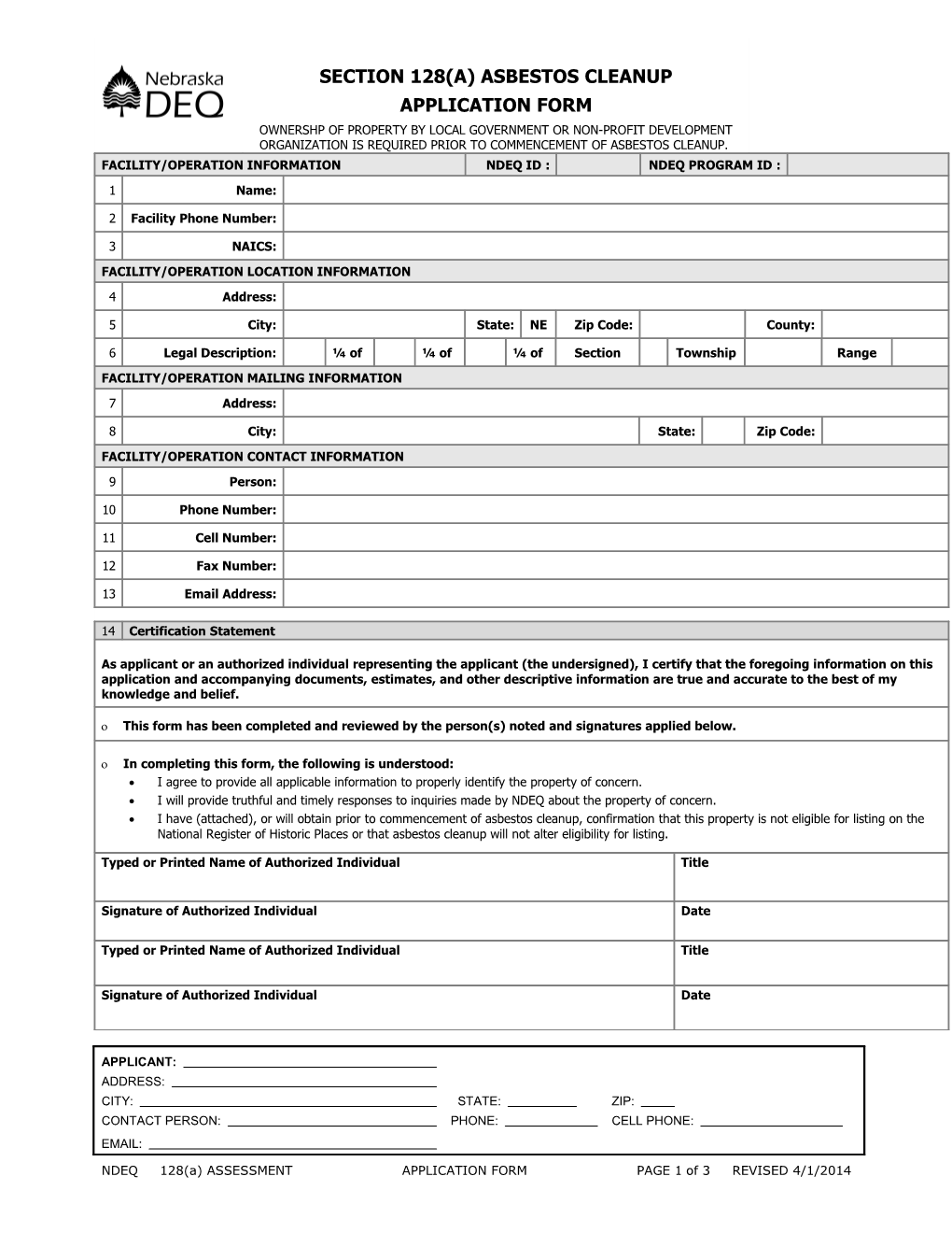 Section 128(A) ASBESTOS CLEANUP