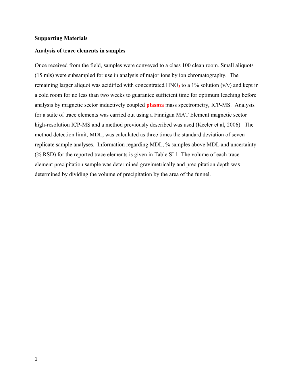 Analysis of Trace Elements in Samples