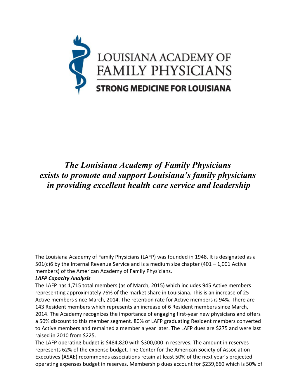 The Louisiana Academy of Family Physicians