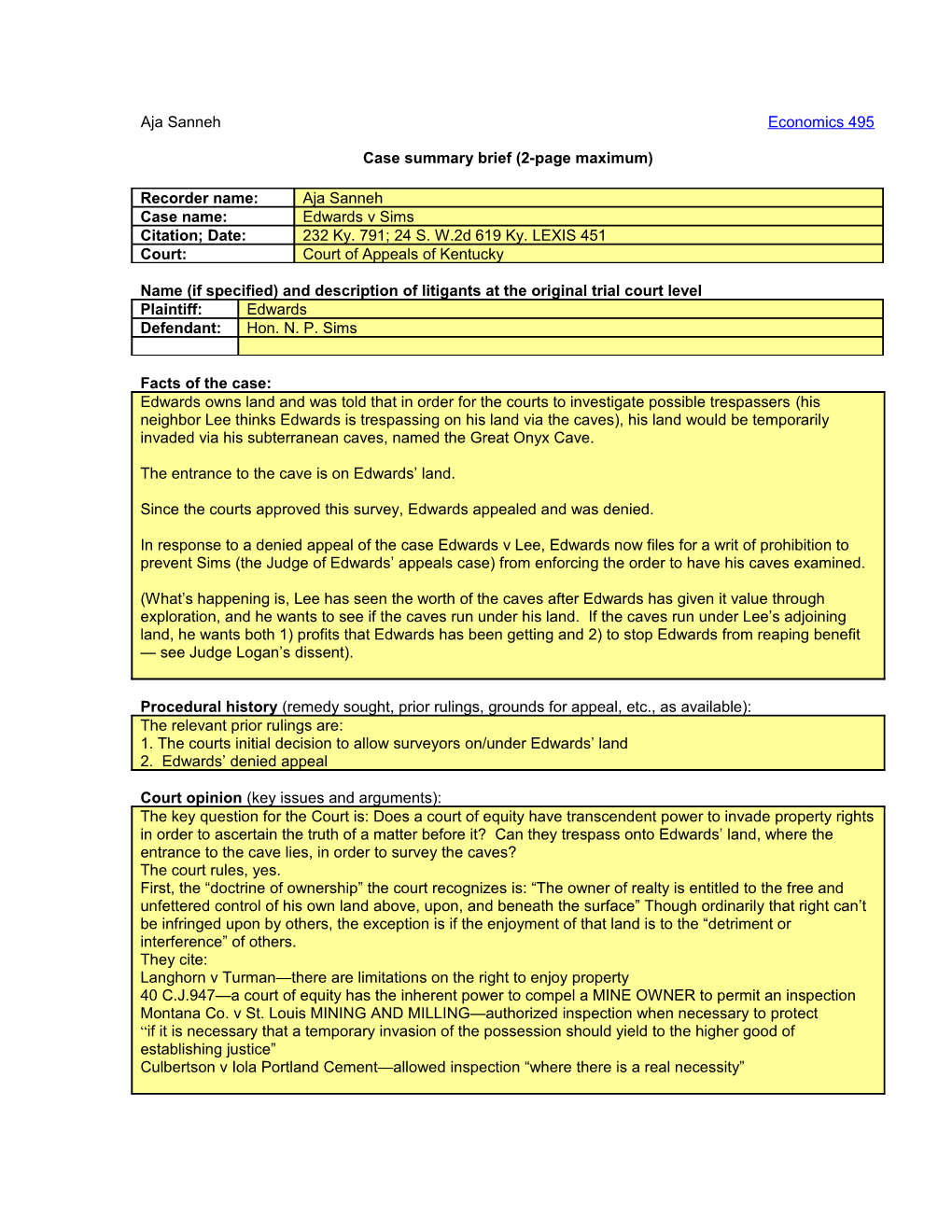 Case Summary Brief (2-Page Maximum) s1